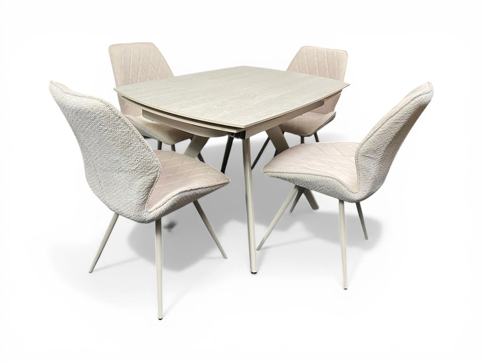 Thumbnail: Barcelona Ceramic Extending 4 Chair Dining Set