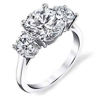 Three Stone Round Cut Diamond Ring