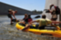 Thea Mercouffer filming Rock the Boat on location in the LA River