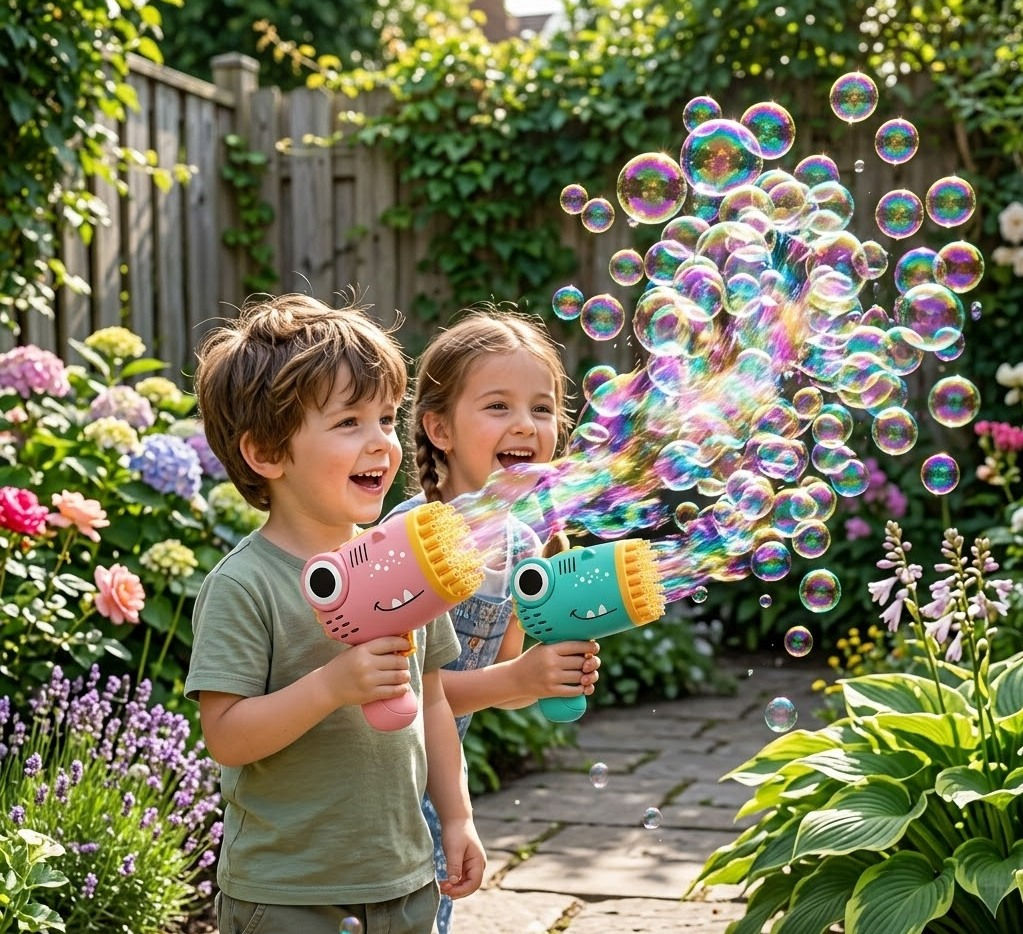 Hole Dinosaur Bubble Handheld Bubble Machine, Electric Bubble Gun, Outdoor We
