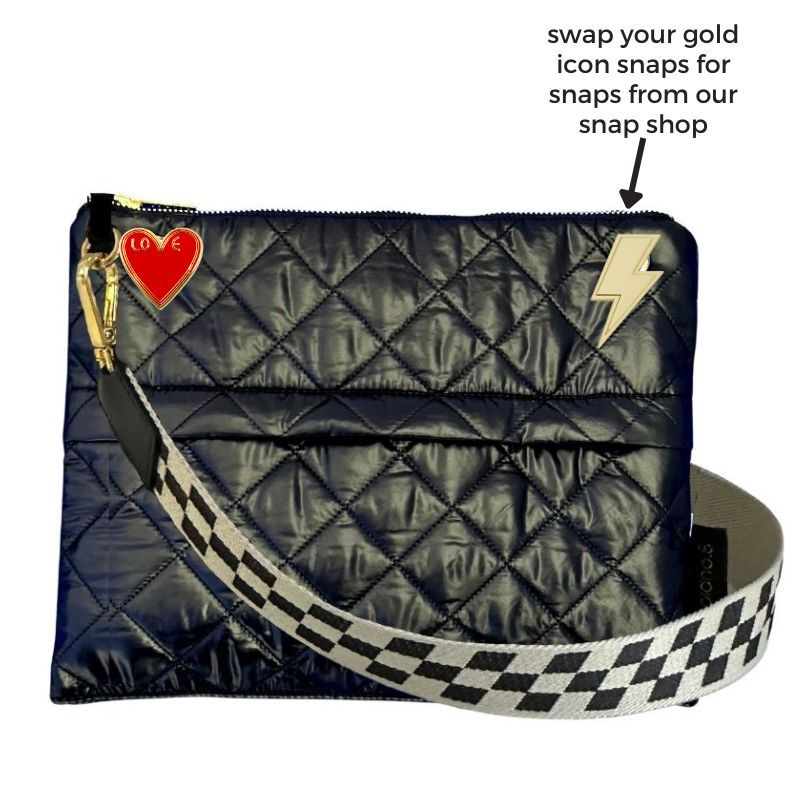 Thumbnail: Reversible Crossbody MAX – Heather Grey/Black w/Check Strap