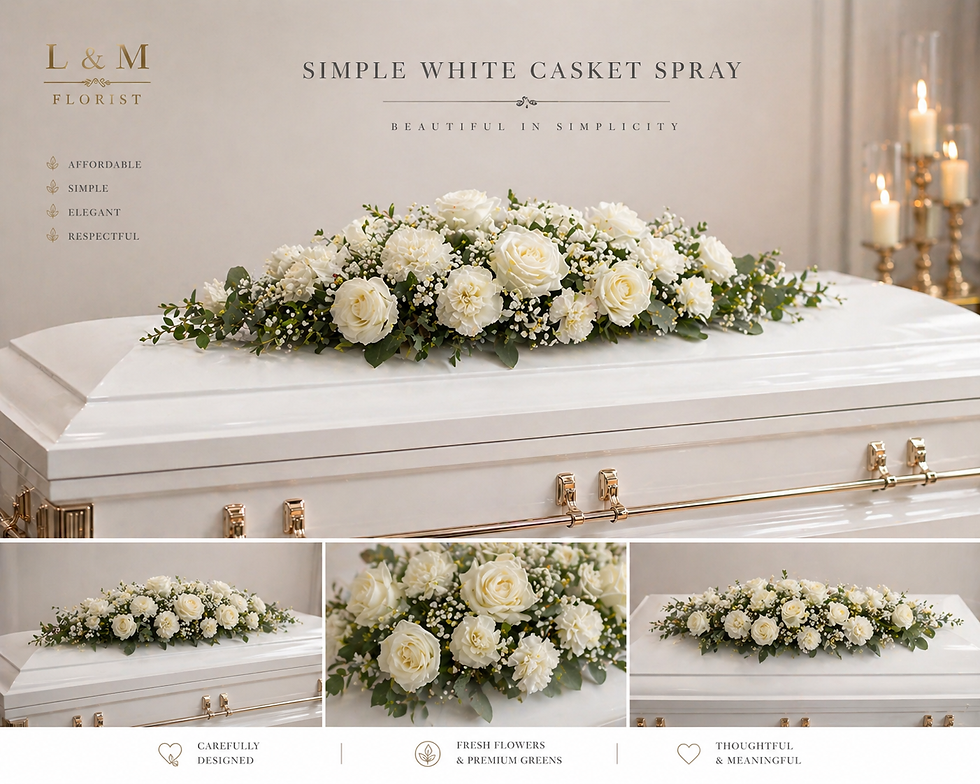 Lavender and Blush Luxury Casket Spray with roses, lilies and cascading foliage