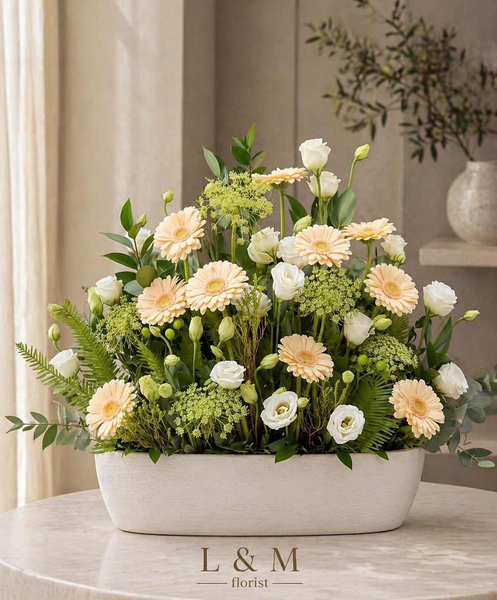 White and Green Gift Box Arrangement
