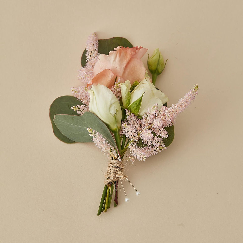 Blush Rose Pocket Buttonhole by L&M Florist London - Buttonholes main image