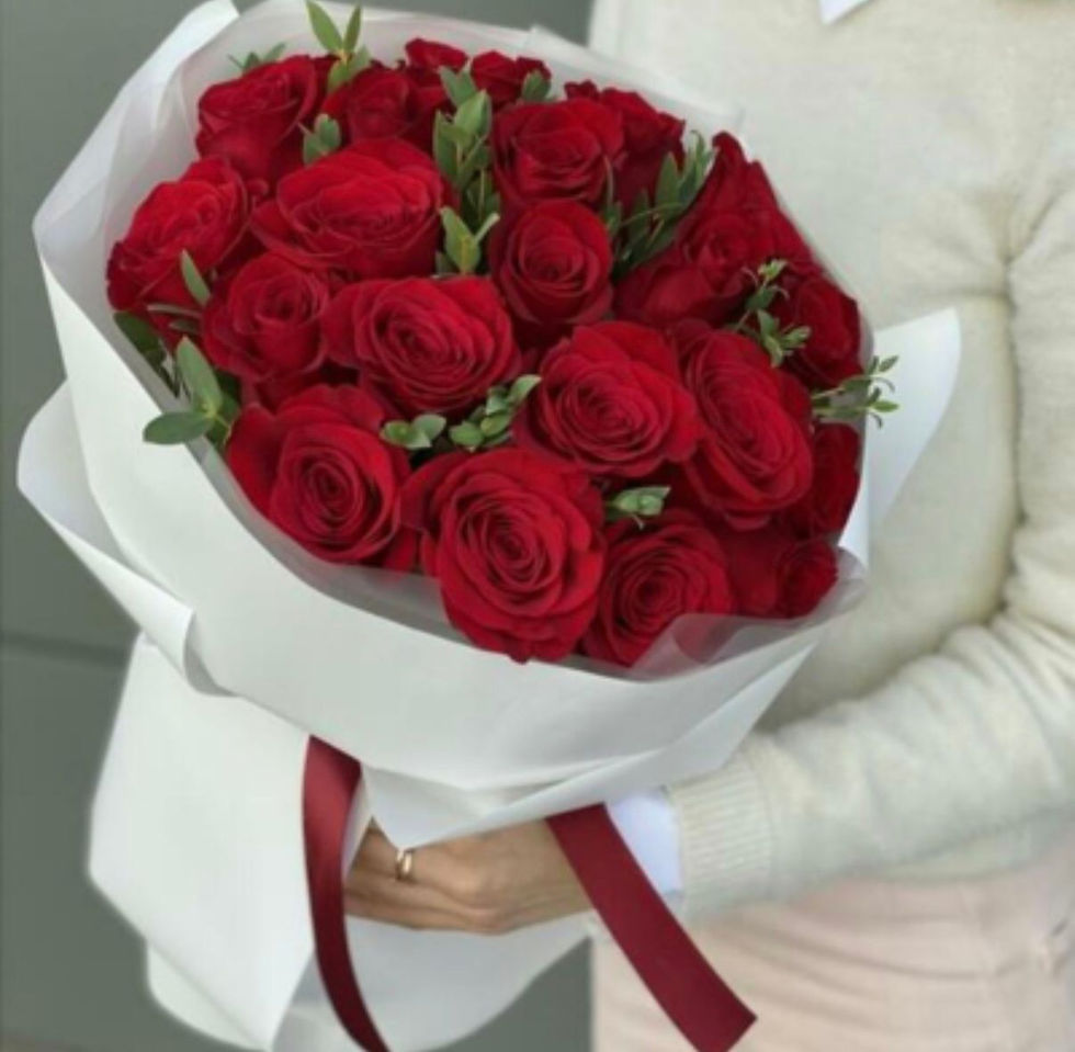 Thumbnail: Red Roses with Eucalyptus
