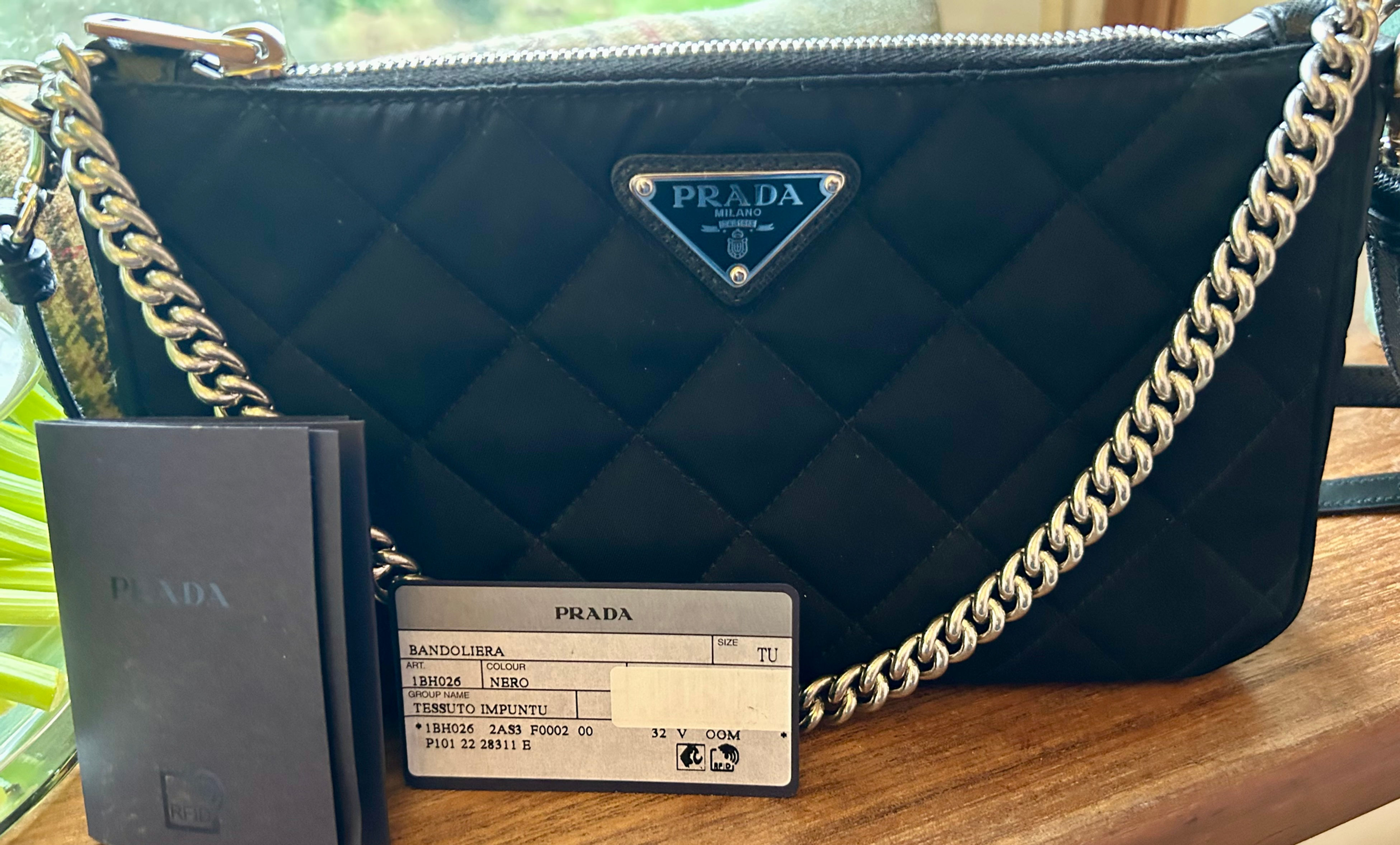 Prada Tessuto quilted black bag