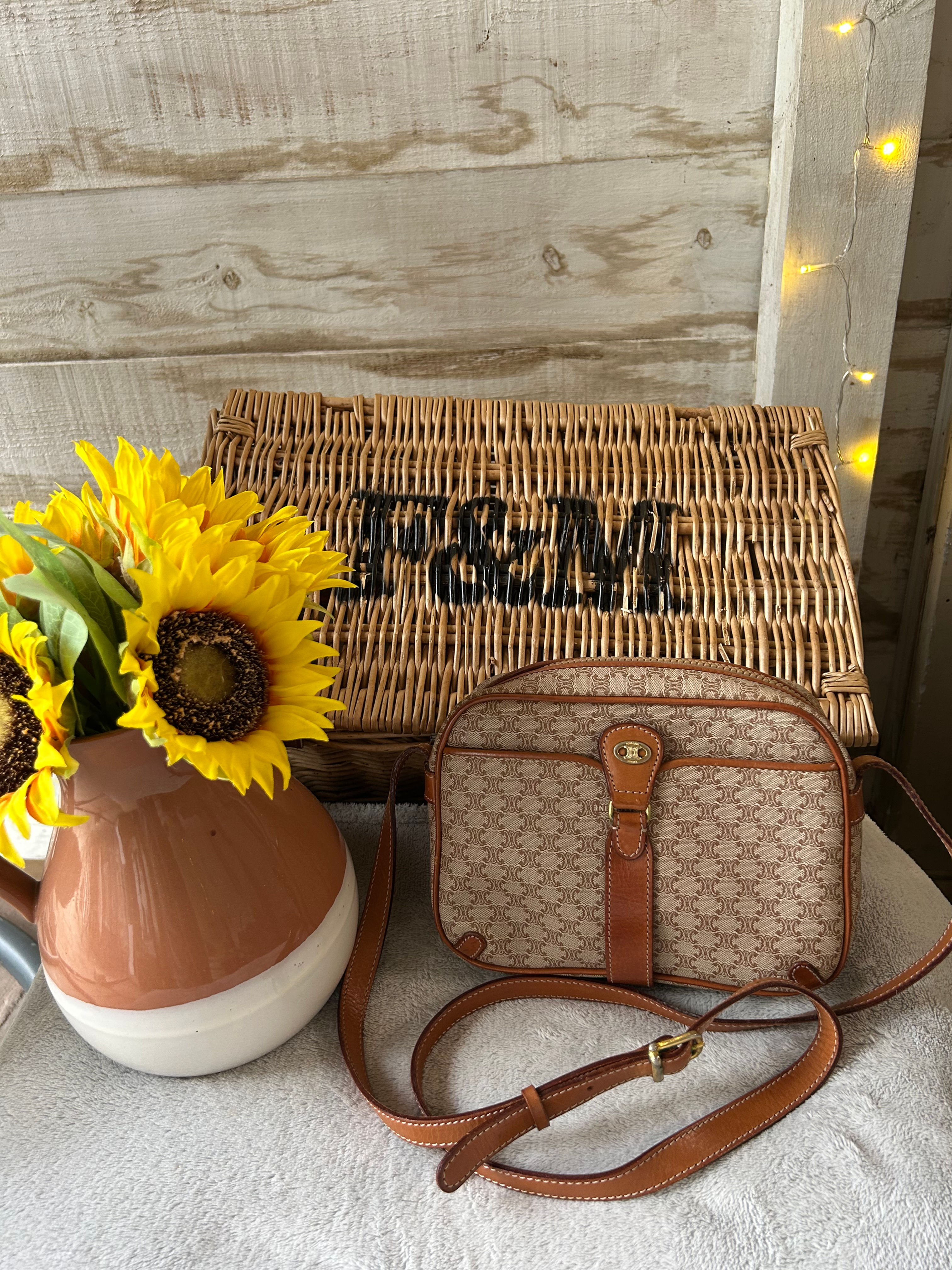 Celine Macadam Triomphe crossbody camera bag