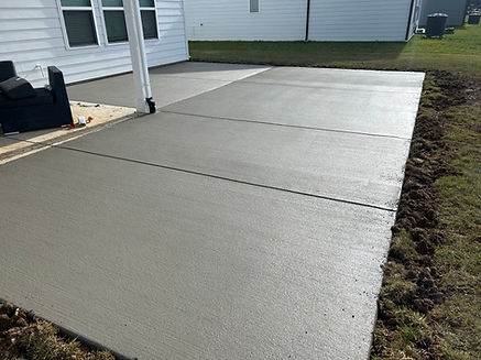 Freshly done concrete patio.