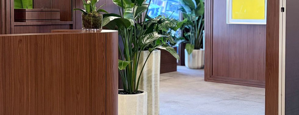 Custom architectural wall installation in TWG Global F1 hospitality suite designed by Studio 790 Interior Design at Miami Grand Prix