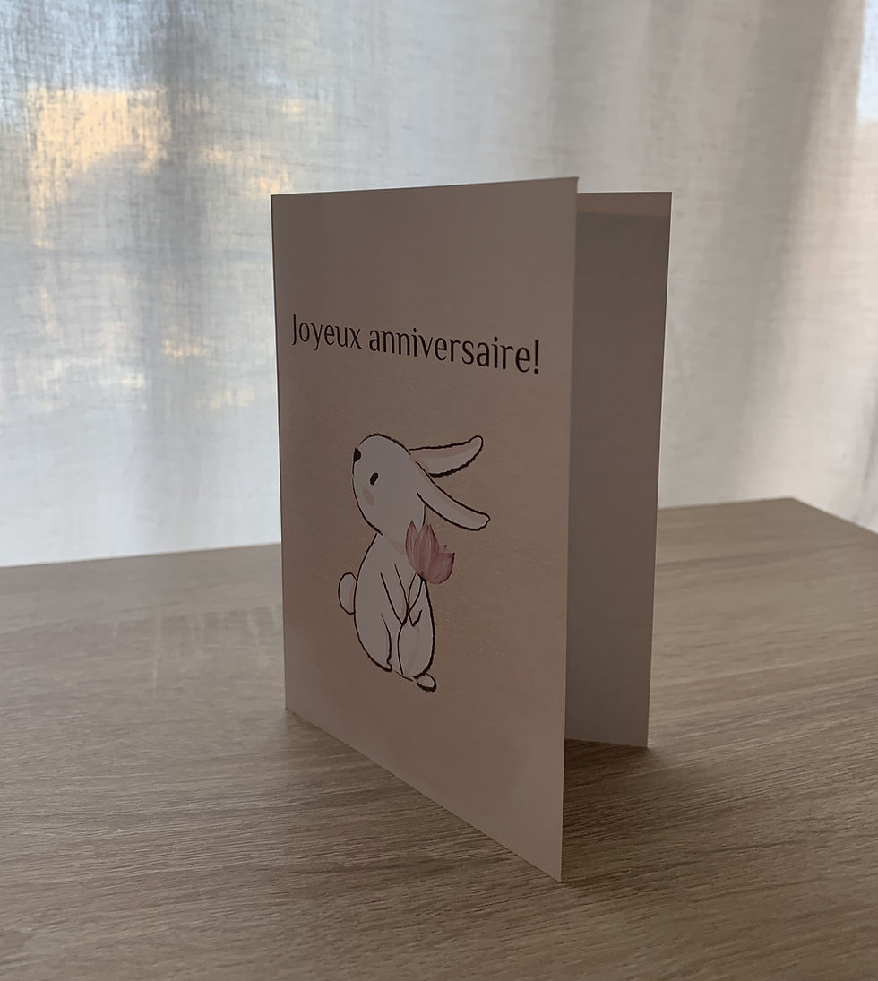 Thumbnail: Birthday card in French. Carte de voeux pour l'anniversaire en français.