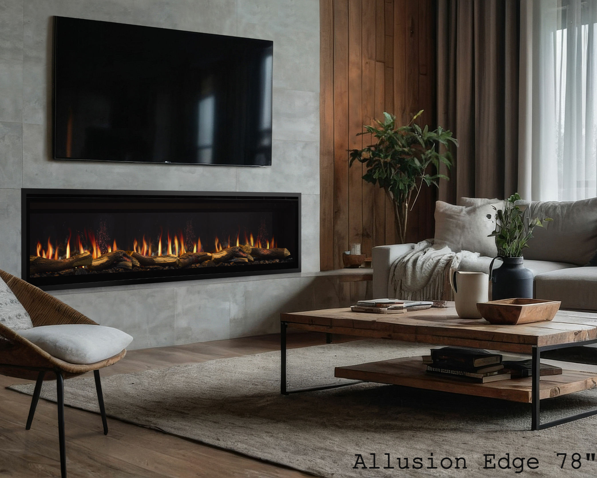 SimpliFire Allusion Edge Linear Electric Fireplace