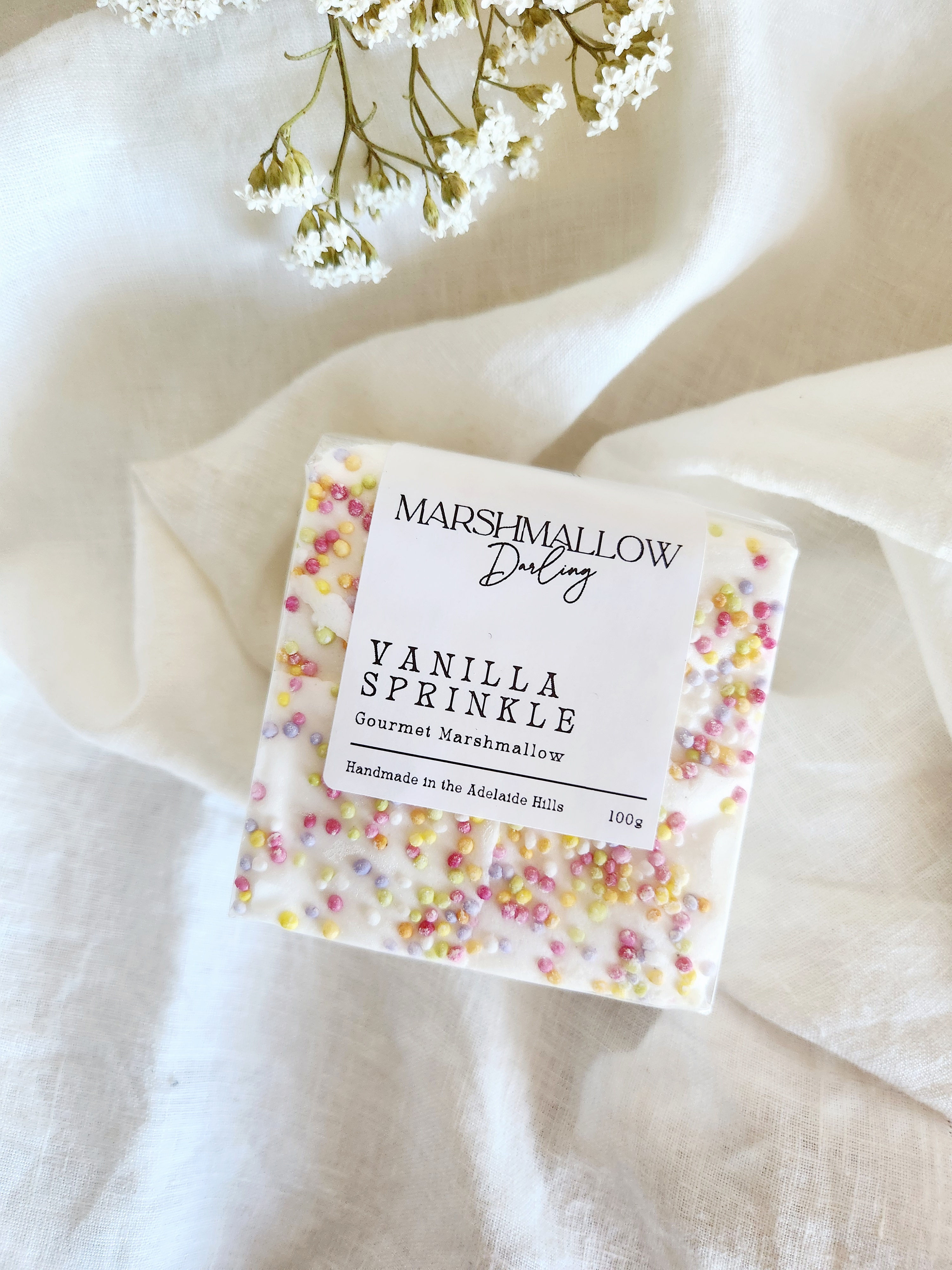 vanilla sprinkle gourmet handmade marshmallow