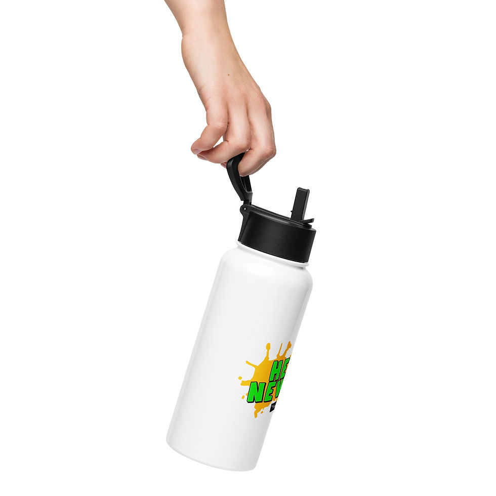 Thumbnail: Stainless Steel Water Bottle with Straw Lid