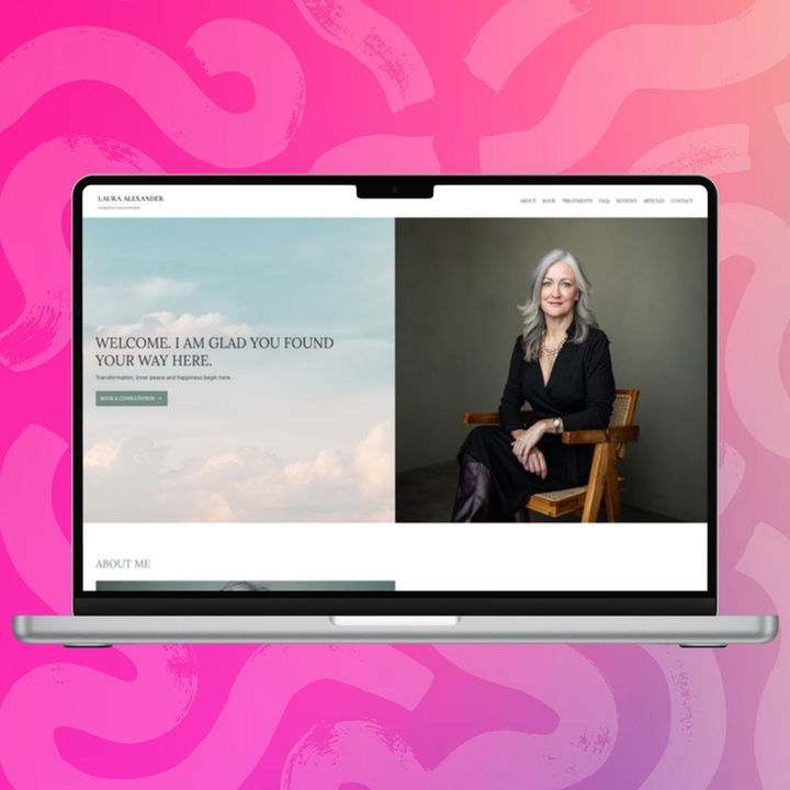 Laura Alexander Hypnotherapy website homepage displayed on a laptop screen, designed by The Wix Guys