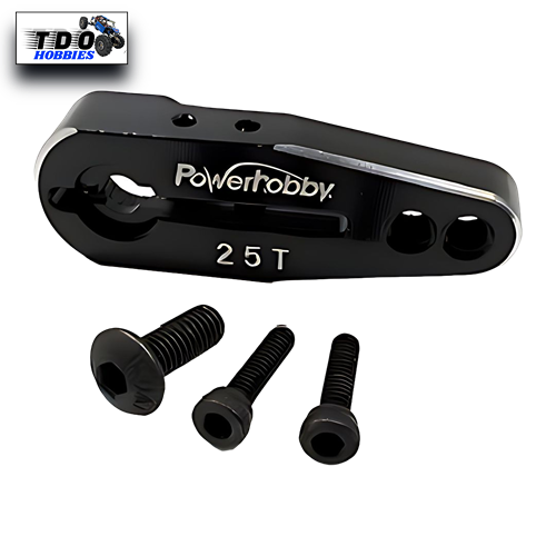 Power hobby 25T Aluminum Clamping Servo Horn (Color Black)