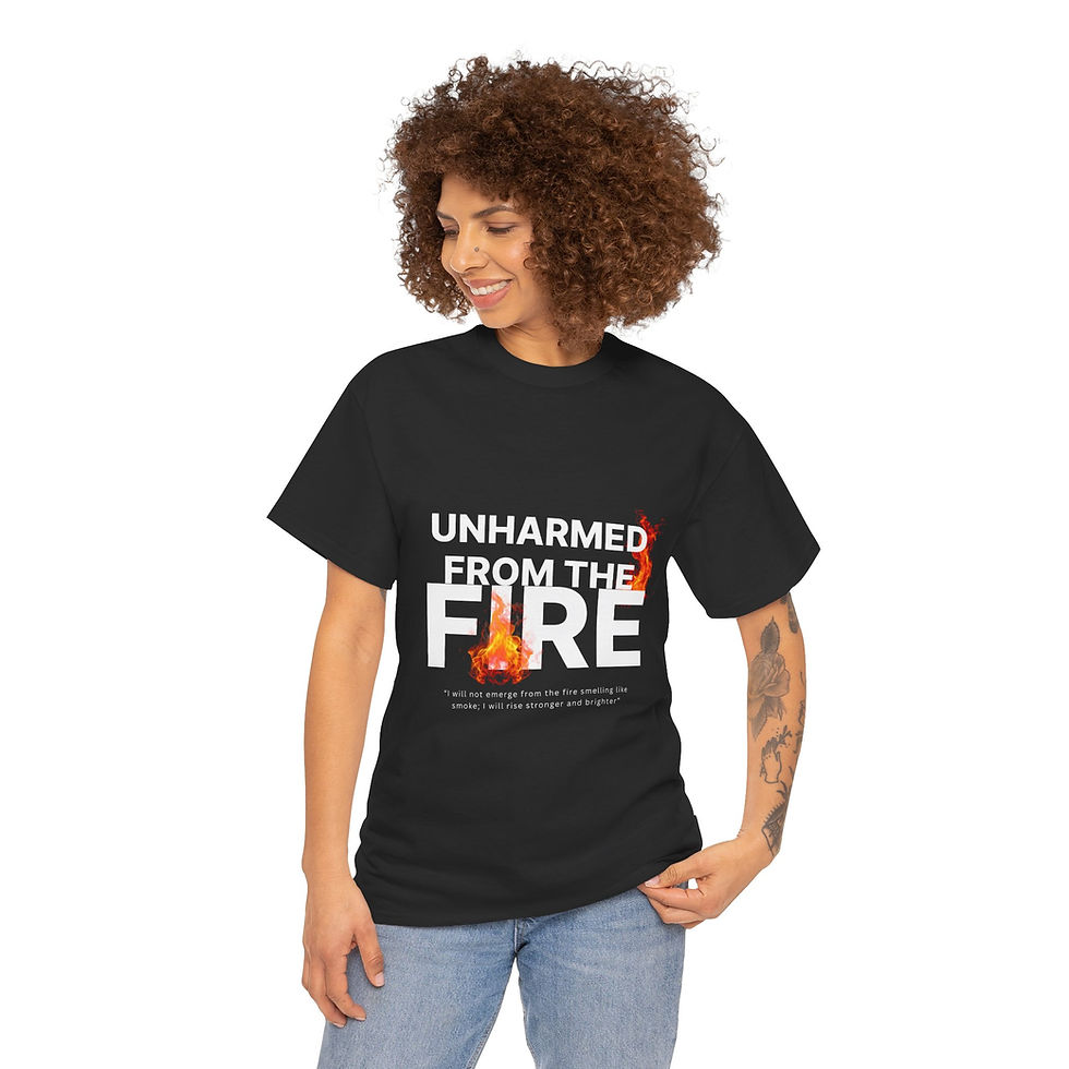 Thumbnail: Unisex Heavy Cotton Tee - Unharmed from the Fire Scripture Tee