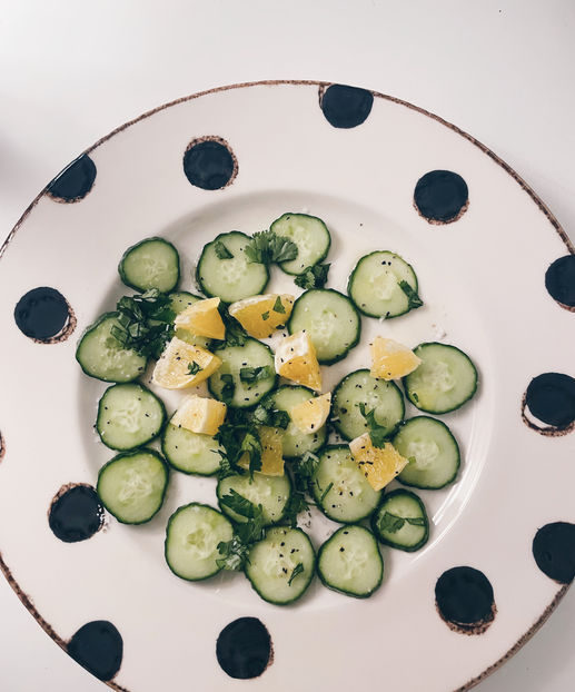 Cucumber orange minimalist cuisine healthy vegetarian