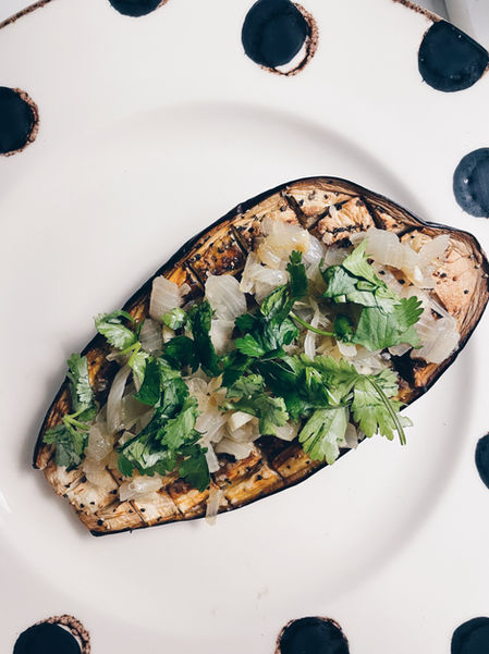 eggplant dinner cilantro onions lunch healthy 