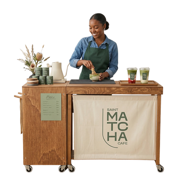 Premium matcha bar setup at a pop-up event in Charlotte, NC