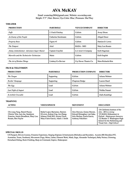Ava McKay, Acting Resume WEB 2.png