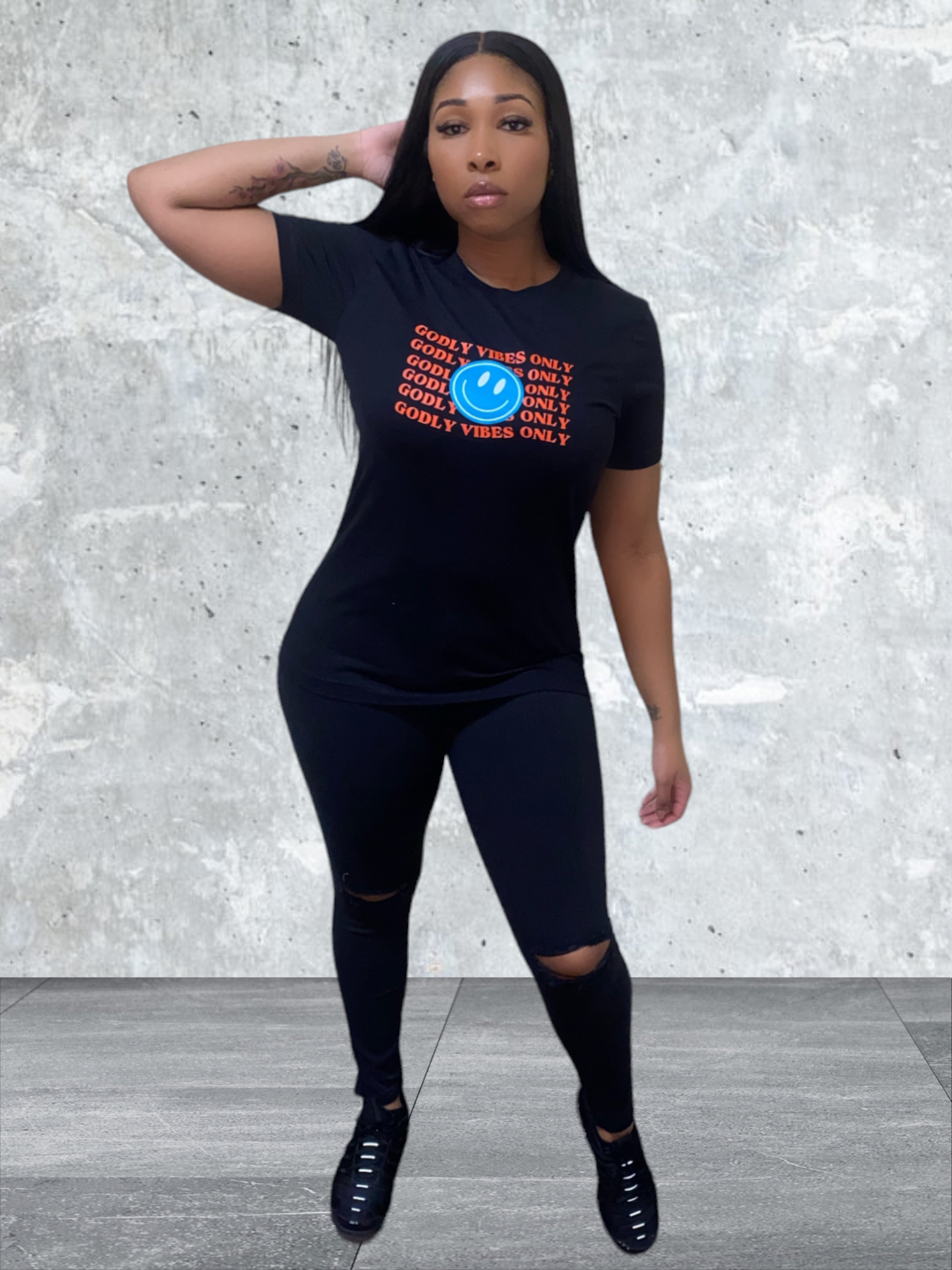 Godly Vibes Only Scroll Tshirt