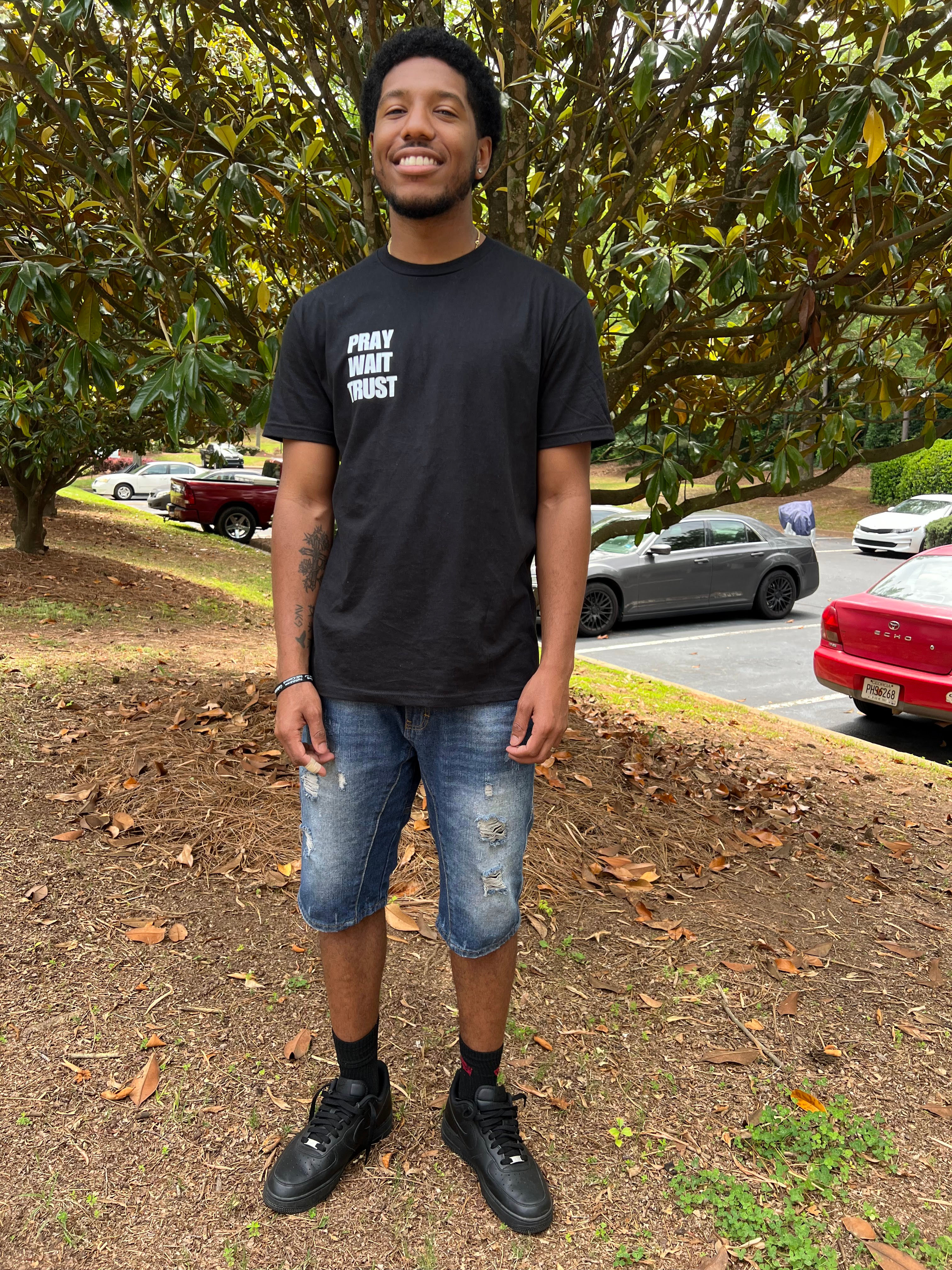 Pray Wait Trust Black T-shirt