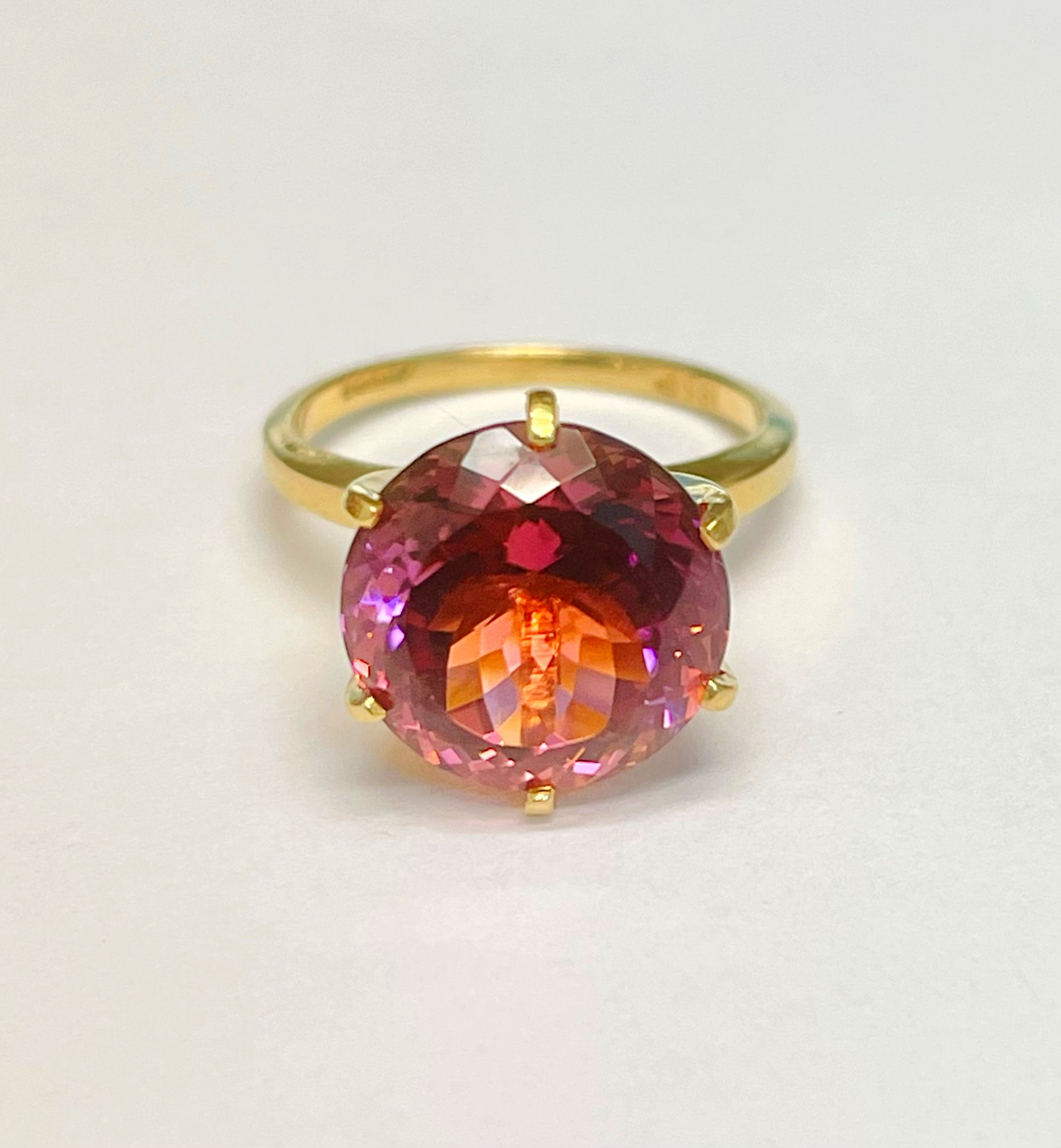 Natural Rubellite 7.25ct With 18k VS Clarity Portuguese Cut