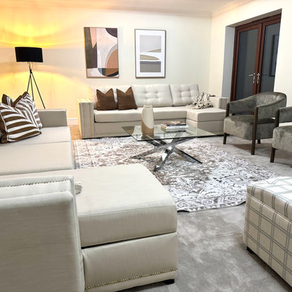 high end property staging of main reception room Cheshire