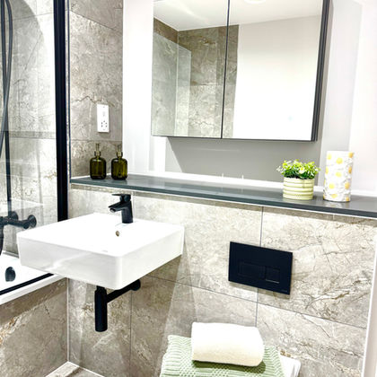 full bathroom property staging for rental property in new development in Salford