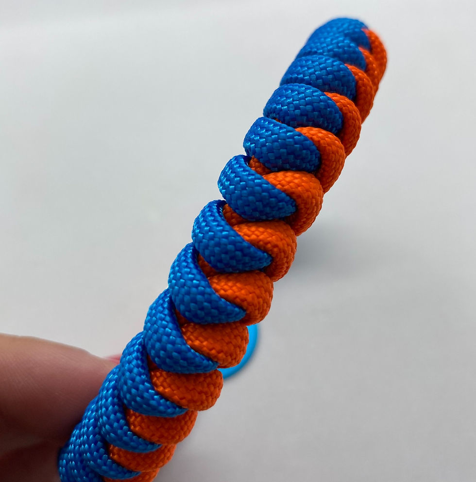 Miniatura: colar pet artesanal ajustável laranja azul royal para cães e gatos