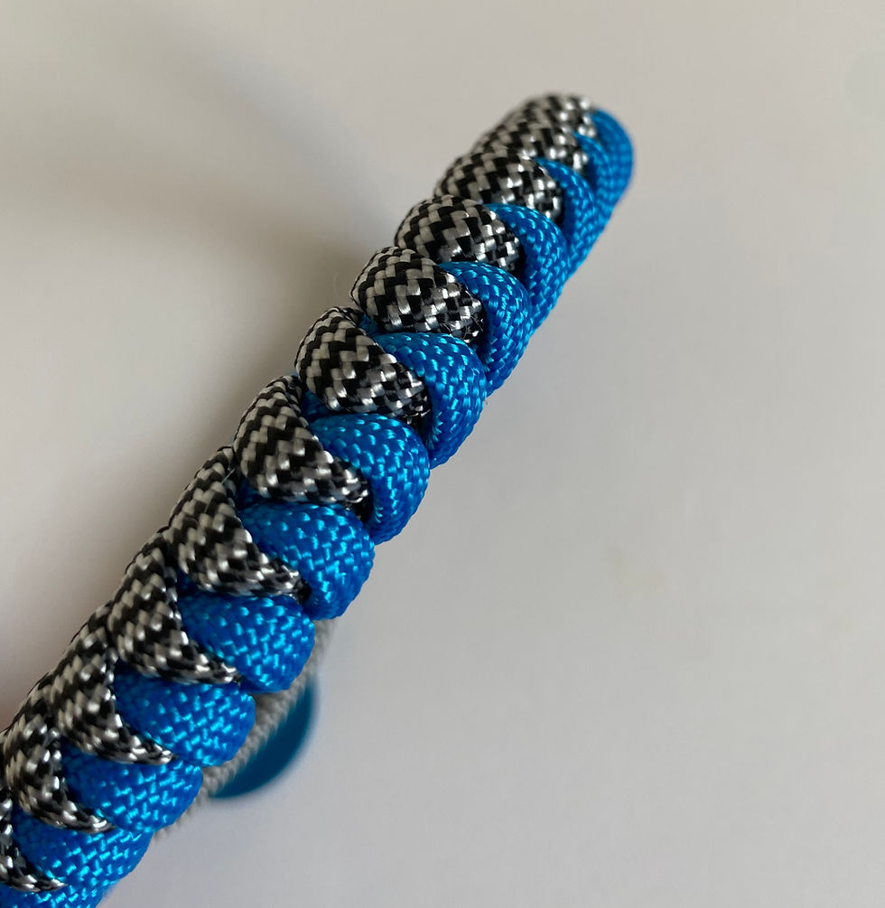 Miniatura: colar pet artesanal ajustável azul royal preto branco para cães e gatos