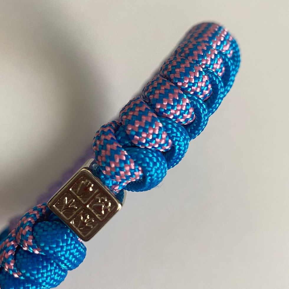 Miniatura: coleira para gato artesanal confortável azul lilás wave