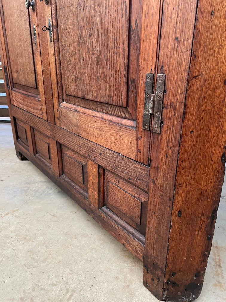 Thumbnail: Welsh Oak 18th century rural corner cabinet. Circa 1760.