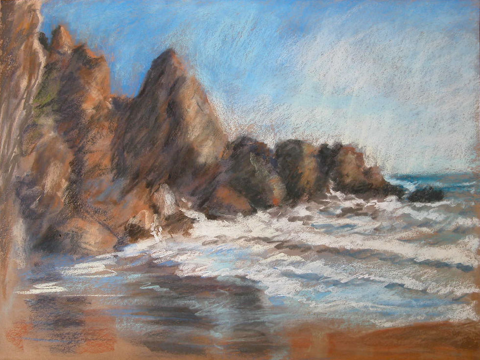 Sunlit Shore,2009,Pastel on Paper,18x24,46x61cm