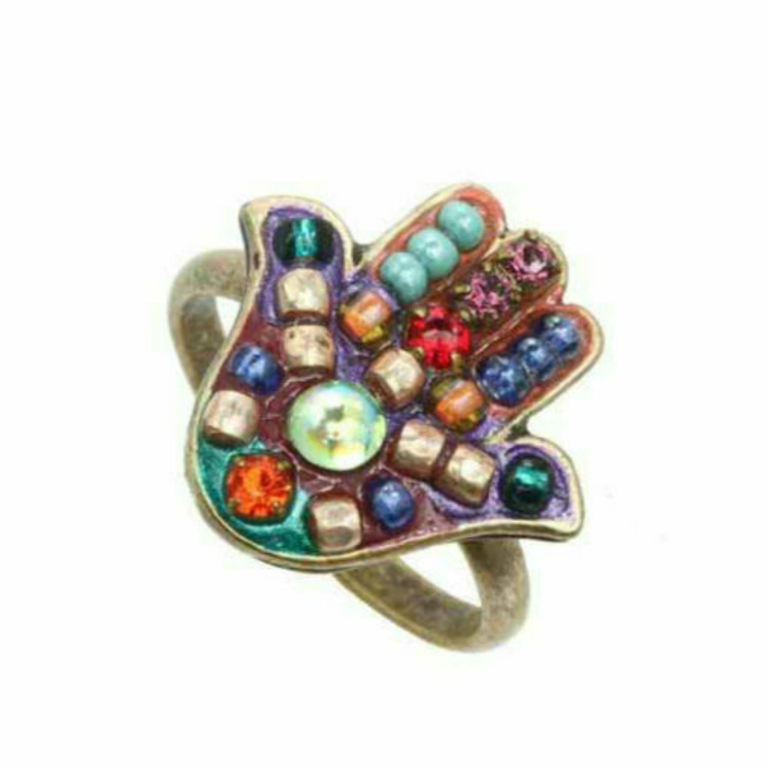 Ring:  Hamsa Design, Handmade w/ Swarovski Crystals