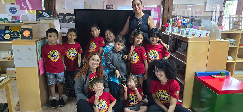 Children and teachers with Rota Kids