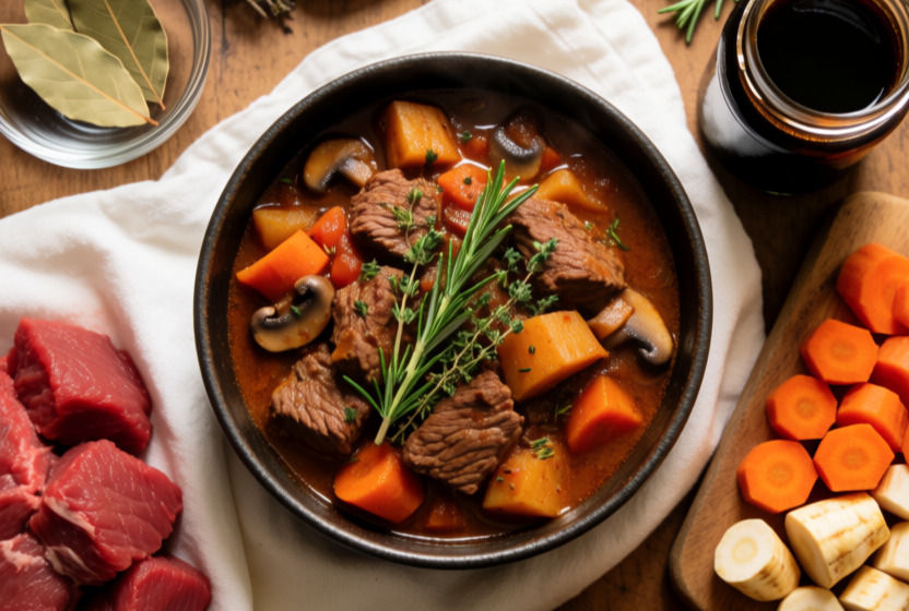 Restorative Slow-Cooked Beef & Winter Root Stew
