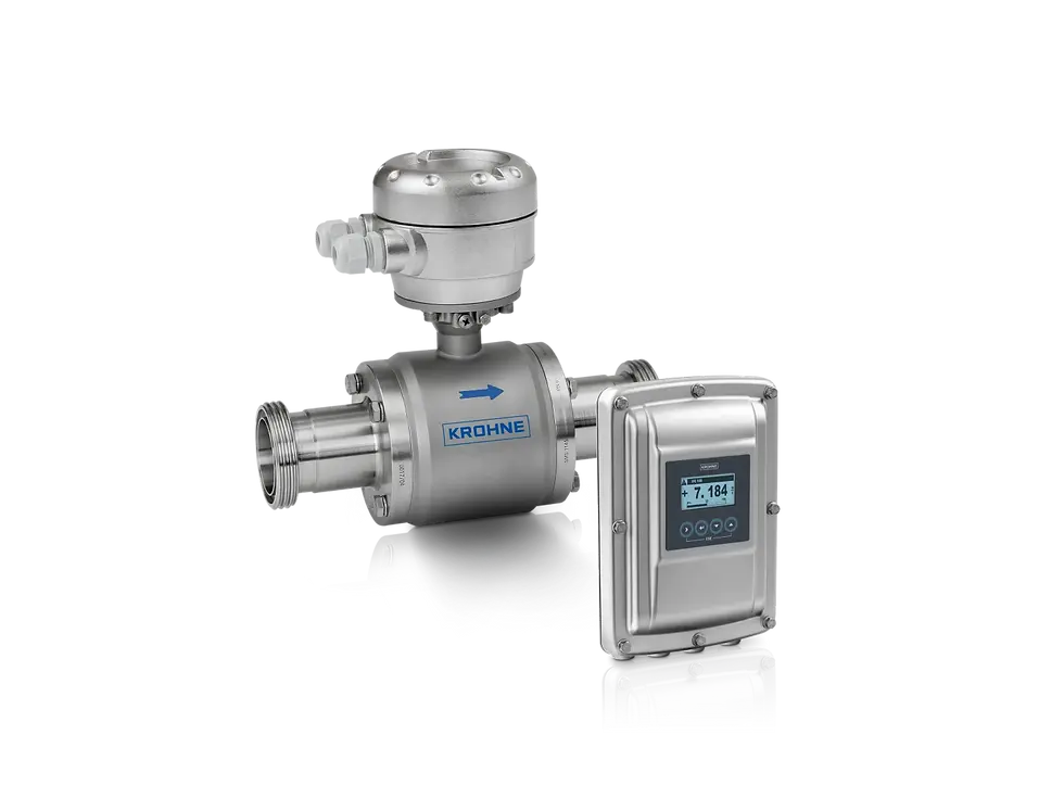 Medidor de flujo electromagnetico fabricado por KROHNE utilizado en la industria cervecera