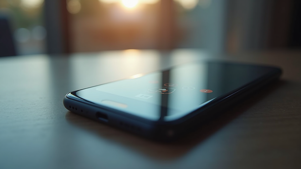 Close-up view of a smartphone showing voice search interface