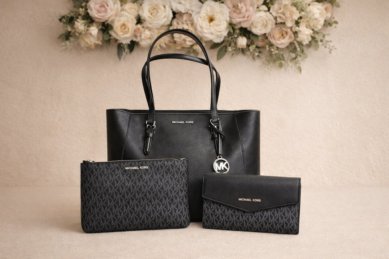 Michael Kors Signature Tote Bag Set – 3 Piece Luxury Handbag Collection