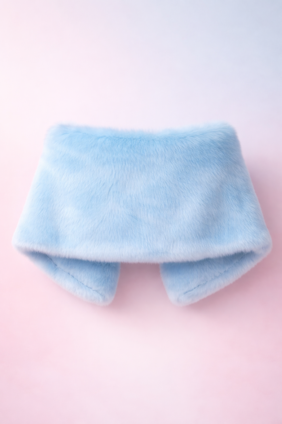 Light blue faux fur collar