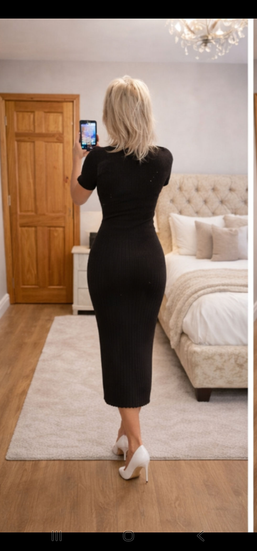 Thumbnail: Ribbed Button Detail Midi Dress