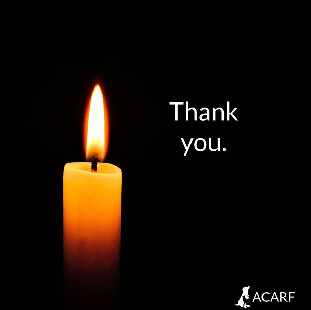 memorial candle thank you for donations