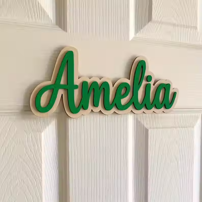 Thumbnail: Personalised Kids Wood Name Sign