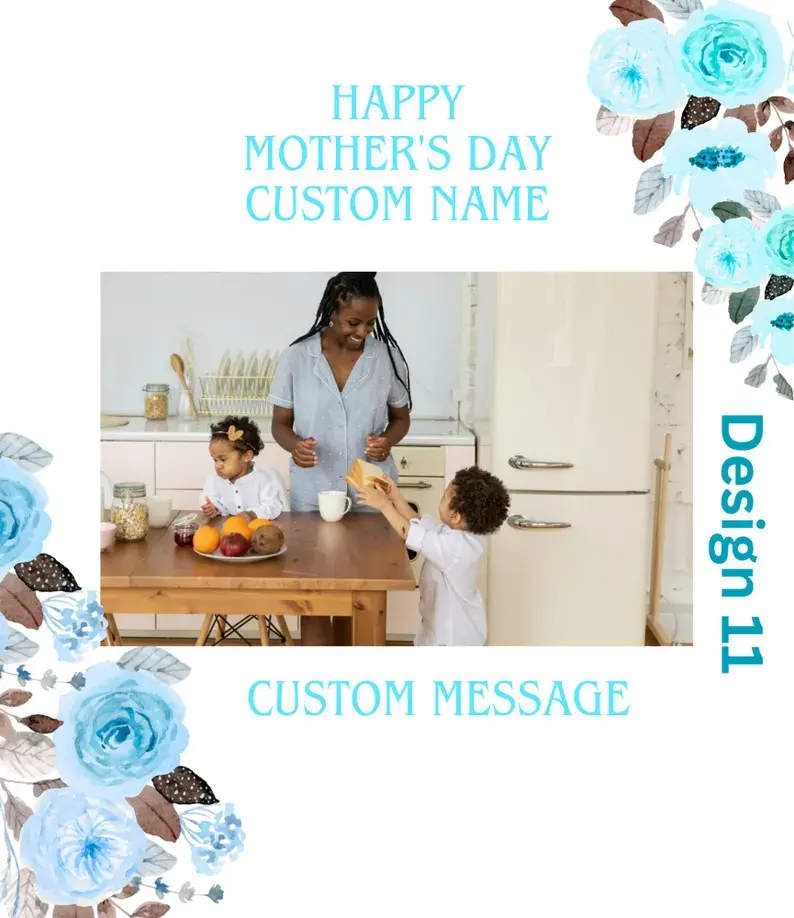 Thumbnail: Mom Personalized Wooden Photo Frame with Photo Prints Included