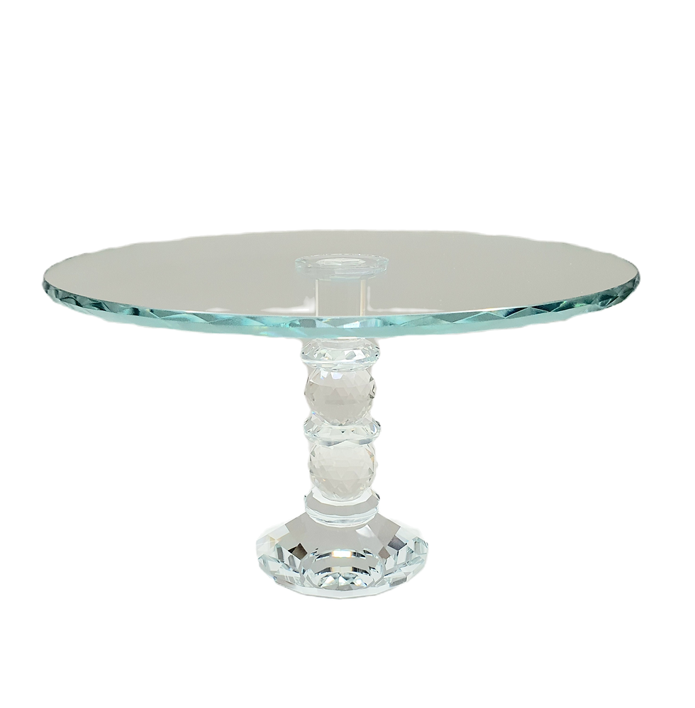 Round Glass Cake Stand - Clear