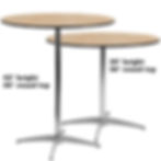 36" Round Wood Top Cocktail Table or Standard Table