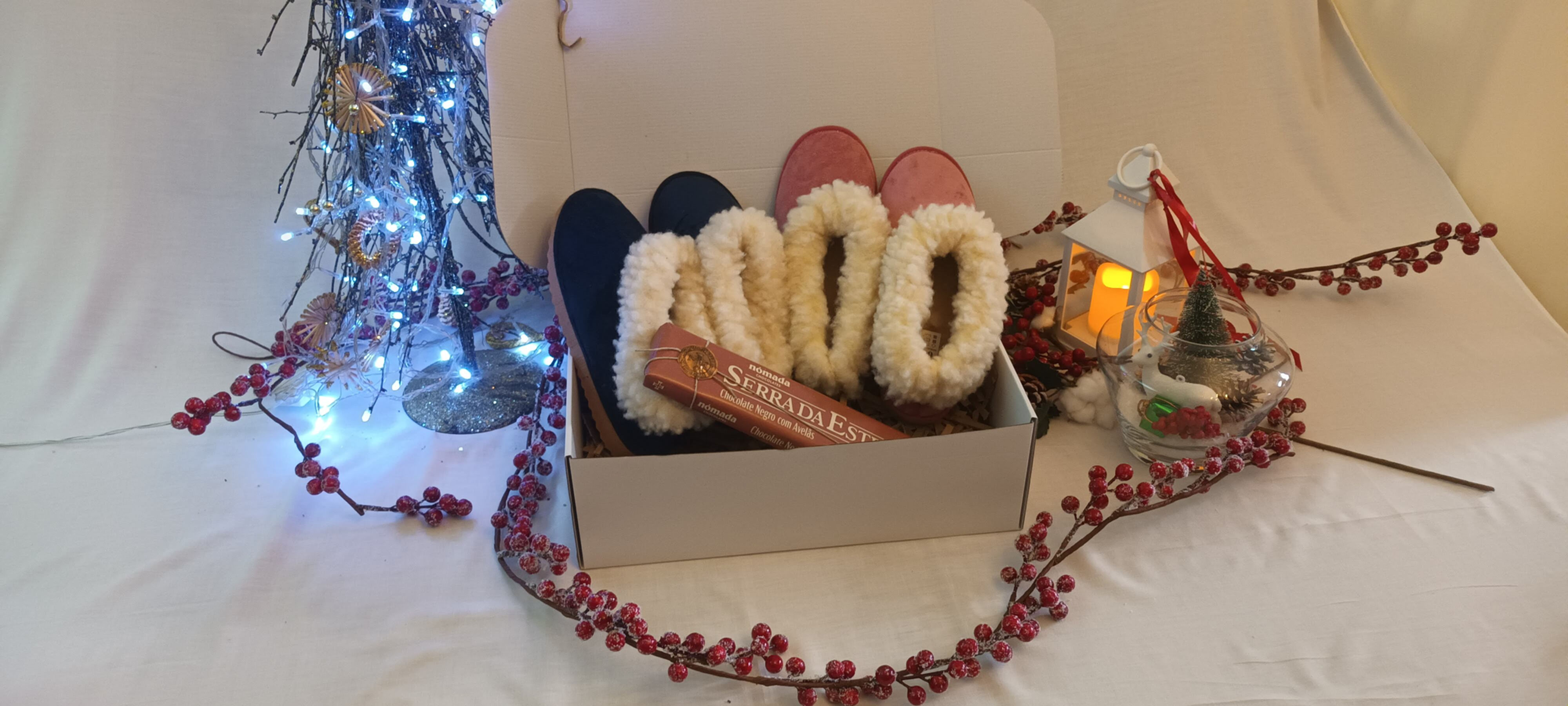 Cabaz Pantufas Rosa e Azul