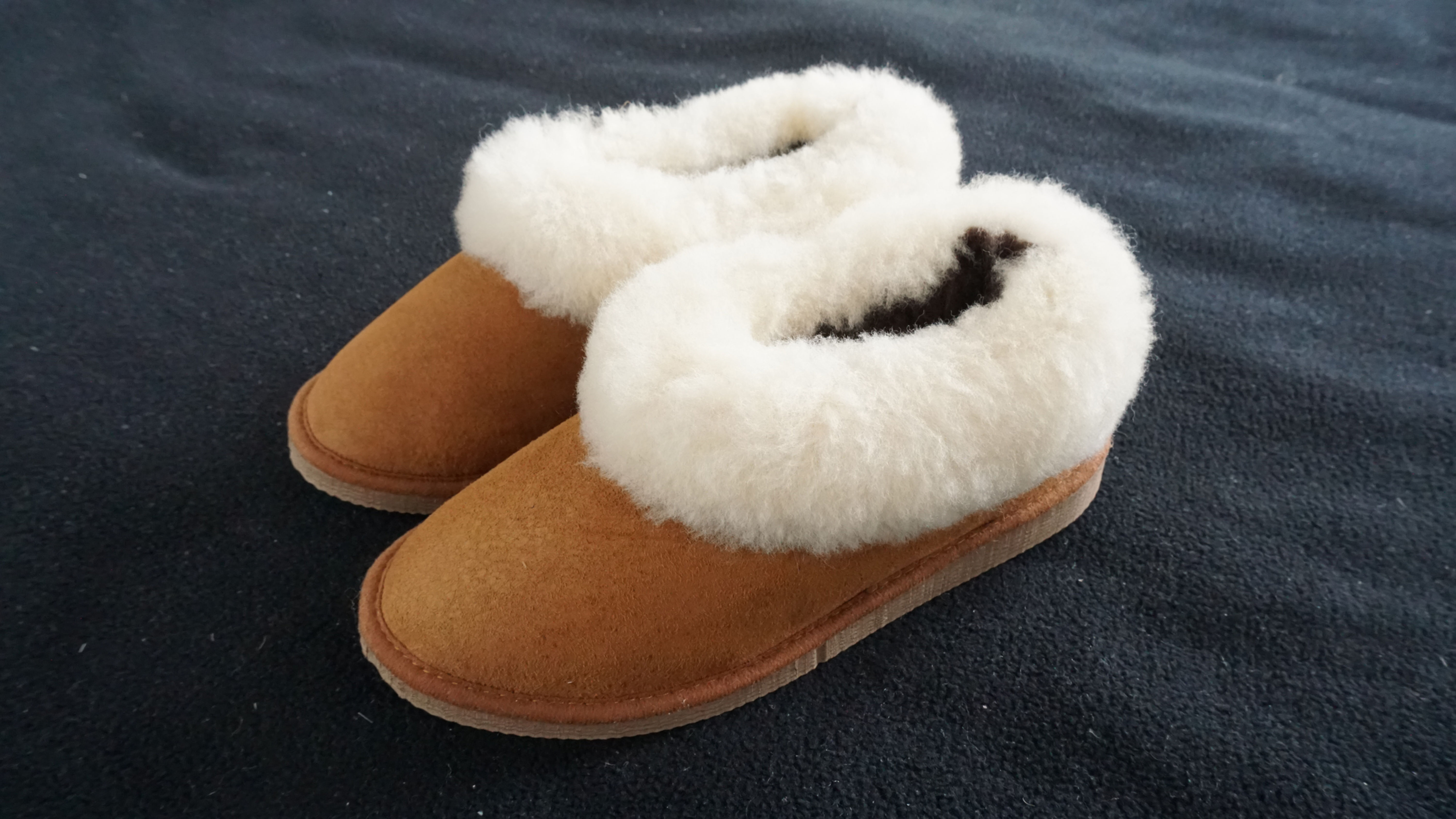 Pantufas Pele C/ Sola Borracha Camel