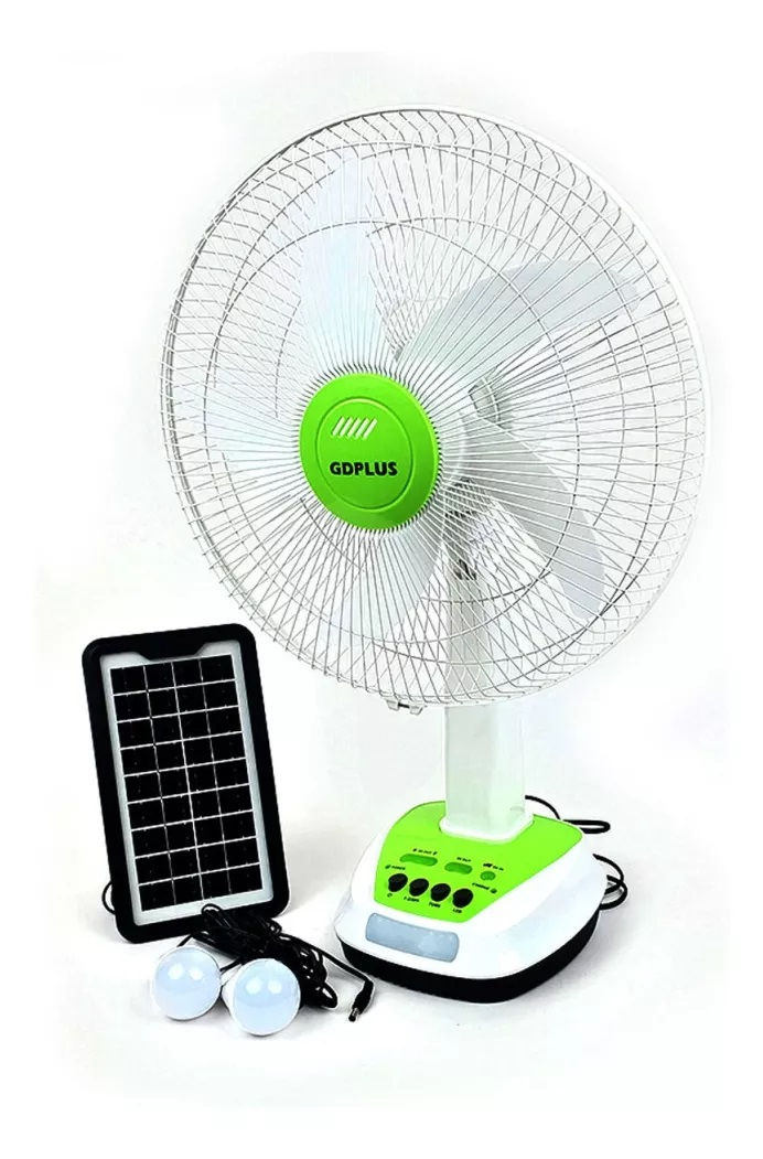 Miniatura: 320 Ventilador Recargable Panel Solar 2 bombillos
